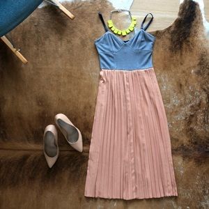 Pink and denim dress